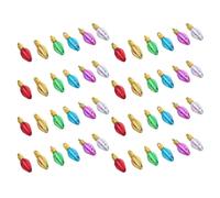 VANZACK 50pcs Colorful Christmas Beads Plastic Bulb Charms for Tree Garland DIY Jewelry Making Earring Necklace Bracelet Festive Holiday Decoration Accessories Random Color