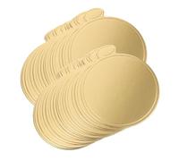 VANZACK 50pcs Gold Round Cake Cardboard Bases 90mm Diameter Mousse Cake Boards for Party Dessert Display Household Birthday Holders Mini Tray Inserts