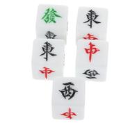 VANZACK 5pcs Acrylic Mahjong Dice with Southeast Northwest Directions Decorative Board Game Tool for Party Home Ktv Bar Entertainment