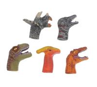 VANZACK 5Pcs Dinosaur Finger Puppets Soft for Realistic Injection Molded Finger Doll for Boys and Early Education Interactive Storytime and Imagination Development