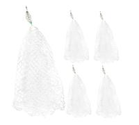 VANZACK 5pcs Foldable Fishing Net Lightweight Nylon Iron Fish Catching Net for Lakes Rivers Oceans Portable Cast Replacement Mesh for Outdoor Fishing