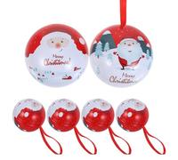 VANZACK 5pcs Mini Tinplate Christmas Candy Tins with Santa Claus Design, Twist-Open Empty Sweet Canisters, ’s Holiday Ornament Capsules for Candy Packaging and Xmas Tree Decorations