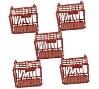 VANZACK 5Pcs Miniature Animal Cage Model Plastic Decoration for DIY Sand Table Accessories Lightweight Compact Ornamental Pet Enclosure for Mini Houses