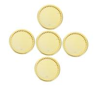 VANZACK 5pcs Miniature Golden Plates Round Trays for Dollhouse Decor Realistic Food Simulation Accessories Lightweight Multi-functional Mini Props for Creative Scene Layouts