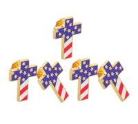 VANZACK 5pcs Patriotic Usa Flag and Cross Lapel Pins Metal Brooch Set for Independence Day Memorial Day Veterans Church Events and Election Accessories