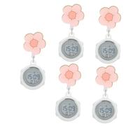 VANZACK 5pcs Retractable Nurse Watch with Digital Timer Silicone Chest Hanging Design for Women Medical Staff Lightweight Pocket Clock for Nurses