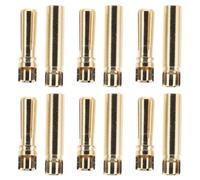 VANZACK 6 Pairs 4mm Banana Connector Plug Rc Car Motor Battery Wire | Resistant to Wear, Quick Connect Assembly, for Drone Builders and Electronics Tinkerers, Suitable for Workshop Soldering