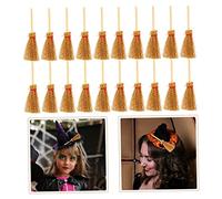 VANZACK 60 Pcs Miniature Witch Brooms Doll House Accessories Halloween Themed Cleaning Tools for Dollhouse Decor Small Mops