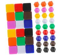 VANZACK 60pcs Acrylic Blank Dice Cubes Square Corner Unfinished Dice for DIY Craft Party Educational Board Games Small Multi for Family Fun