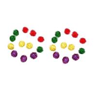 VANZACK 60pcs Colorful Mini Tinsel for Cats Interactive Glitter Pom for Play and Exercise Soft and Toys Mixed Colors