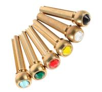 VANZACK 6pcs Acoustic Guitar Bridge Pins Set Stylish Metal String Nail Pegs for Easy Replacement Enhance Sound Quality Personalize Your Instrument with Vibrant Design