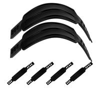 VANZACK 6Pcs Adjustable Black Exercise Bike Pedal Foot Straps Anti-Slip Replacement Bike Accessory Straps for Stationary Cycle Home Gym Fitness Training