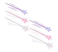 VANZACK 6pcs Angel Wands for Soft Fairy Princess Costume Accessories for Birthday Halloween and Wedding Celebrations Adorable Star Design for Group Fun