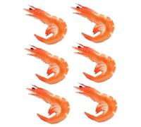 VANZACK 6pcs Artificial Shrimp Models for Food Photography Prop Set, Lifelike Pvc Simulation Shrimp Bright Orange Colour, Display Decoration for Bars and Model Houses, Will Not Fade Or
