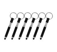VANZACK 6Pcs Black Keychain Stylus Pens Capacitive Touch Screen Pens Small Portable Tablet and Phone Stylus with Keyring for Mobile Devices and Travel Use