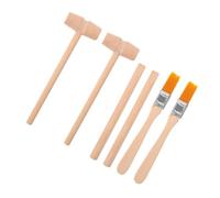 VANZACK 6pcs Dinosaur Egg Dig Kit Excavation Tools for Boys and Safe Wooden Hammer Brush and Archaeology for Educational Pretend Play and Paleontology Exploration