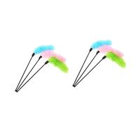 VANZACK 6pcs Interactive Solid Cat Teaser Stick Toys Fun Pet Playtime Strengthens Bond Engaging Curiosity Bell Sound Random Colors