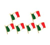 VANZACK 6pcs Italy Flag Lapel Pin Metal Brooches Decorative National Badge Clips for Scarves Sweaters Dresses Smooth Surface Easy to Wear Charming Italian Flag Accessories