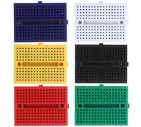 VANZACK 6pcs Mini Solderless Breadboards for Laboratory Experiment, Small Colorful Bread Board Set with White, Black, Red, Blue, Green, Yellow for Electronics Prototyping and DIY Testing