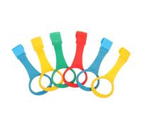 VANZACK 6pcs Playpen Pull up Rings Handles to Pull Made of Plastic for Toddlers Learning to Stand and Walk for Cot Toys and Playset