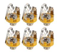 VANZACK 6pcs Stainless Steel Audio Jack Socket 6.35mm Stereo Guitar Input Jack with 2 Signal Legs for Live Sound Reinforcement and Recording Applications