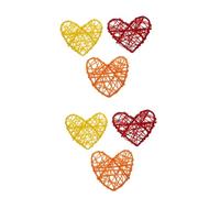 VANZACK 6pcs Vine Hearts Bird Chewing Toy Woven Rattan Pecking Toy for Parrots and Birds Promotes Physical Activity and Mental Random Color