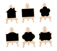 VANZACK 6Pcs Wooden Small Blackboard Message Boards with Easel Stand, Decorative Chalkboard Signs for Valentine’S Day Centerpiece Table Decorations and Home Décor Accents