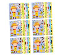 VANZACK 6sets Career Dress Up Sticker Puzzle with Colorful DIY Costume Accessories for Educational Play and Family Bonding for School Events and Home Activities