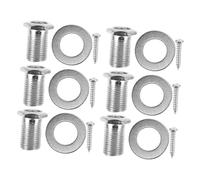 VANZACK 6Sets Guitar Nuts Screws Washers Acoustic Guitar Accessories for Enhanced Tuning Stability Lightweight Design for Luthiers Guitar Makers Chrome Finish
