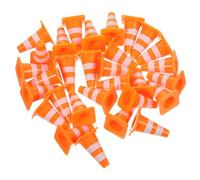 VANZACK 80pcs Mini Traffic Cones Realistic Plastic Roadblock with Mini Traffic Signs Educational Construction Playset for Indoor Outdoor Sand Table Engineering