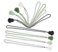 VANZACK 8Pcs Ethnic Beaded Buddha Pendant Necklace Set for Men Women, Retro Long Sweater Chain Jewelry with Black, White, and Light Green Round Beads, Vintage Style Accessories for Casual