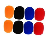 VANZACK 8pcs Handheld Microphone Windshield Covers Thick Sponge Windscreen for Ktv Stage Performance and Conference Calls Red Orange Black Easy to Clean and Sanitary