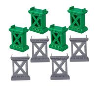 VANZACK 8Pcs Train Bridge Supports Plastic Railway Track Risers Train Track Accessories Compatible with Major Brands for Model Railroad Scenery Building