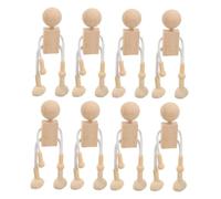 VANZACK 8pcs Wooden Peg Dolls for DIY Painting Creative Cartoon Figures for Craft Activities and Dollhouse Accessories Safe and Engaging