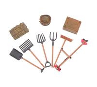 VANZACK 9-Piece Miniature Farm Tool Set for Kids Realistic Garden Tools for Boys and Girls for Creative Play and Learning in Sandpits or Gardens