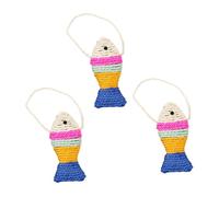 VANZACK 9pcs Sisal Fish Shape Grinding Toy for Cats Interactive Pet Cat Playing Toy Sisal Material Random Color for Scratching and Grinding Paws