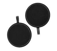 VANZACK Absorbent Coasters and Cup Set, Black Smooth Leather, Insulation for Vehicle Cup Holders, Anti-spill Drink Protection for Cars