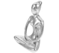 VANZACK Abstract Silver Resin Thinker Statue Home Decor Compact Abstract Sculpture for Yoga Studio and Living Room Accessories