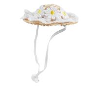 VANZACK Adorable Mini Hat for Pets Lace Sun Protection Cap for Dogs Cats Lightweight Breathable Hat Decor for Parties Holidays Family Portraits