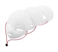 VANZACK Animal Face Mask for Family Bonding Activities and School Craft Projects 3pcs Halloween DIY White Plastic with Enhanced Color Visibility and Versatile Blank Canvas Color