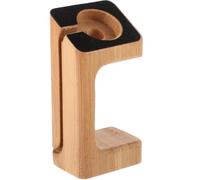 VANZACK Bamboo Charging Bracket for Smart Watch Carbonized Wood Stand with Non-slip Pad Compatible with Apple Watch Stylish Home Desk Organizer