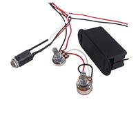 VANZACK Bass Guitar Preamp Circuit with Tone Controls and Balanced Volume, Plastic Metal 1 Volume + 2 Tone Pots Wiring Harness for Piezo Equipped Instruments, Black Colour Suitable