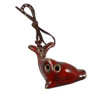VANZACK Beginner Ocarina 6-hole Dolphin Shaped White Porcelain Instrument Brown Color Adorable Creative Style Sturdy with Wonderful Sound Making Present for Children Practice Color
