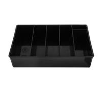 VANZACK Black Plastic Cash Tray Money Storage Organizer with Four Coin Compartments and Five Bill Compartments Suitable for Shopping Malls and Restaurants