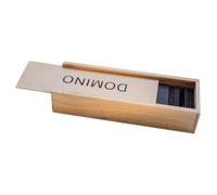 VANZACK Black Wooden Domino Blocks Set with Storage Case DIY Stacking for Indoor Outdoor Game for Family Fun and Early Educational Play