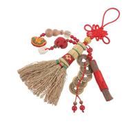 VANZACK Broom Pendant for Newborn Vintage Lucky Coin Broom Charm Crib Hanging Decoration to Keep Evil Spirits Away Keepsake