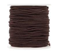 VANZACK Brown Elastic Bead Thread 1 Roll Multipurpose Bracelet Elastic Cord Made of Rubber Band and Cotton, Skin Friendly Jewelry Making Cord for DIY and Handmade Crafts