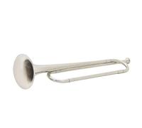 VANZACK Bugle Trumpet B Flat Student Brass Instrument with Mouthpiece Silver Large Loud Sound for Beginners and School Band
