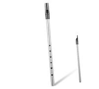 VANZACK C Key Metal Flute for Beginners High Pitch Irish Whistle Made of Copper with Silver Finish, Sturdy and Easy to Store Musical Instrument for Boys and Girls and Beginners