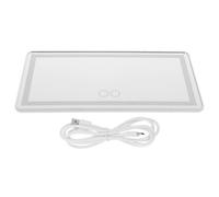 VANZACK Car Visor Vanity Mirror Car Sun Visor Makeup Mirror White Abs Glass Touchscreen USB Charging 12 Warm Yellow 48 Cool White Lamp Beads